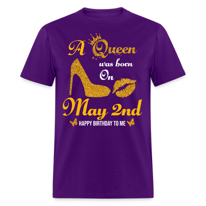 A Queen was born on May 2nd Shirt - purple