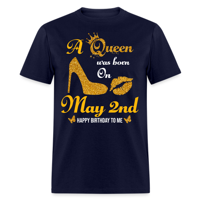 A Queen was born on May 2nd Shirt - navy